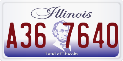 IL license plate A367640