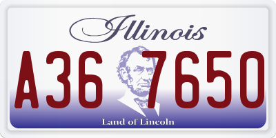 IL license plate A367650