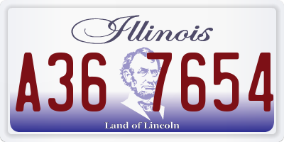 IL license plate A367654
