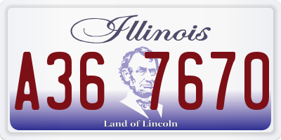 IL license plate A367670