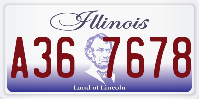 IL license plate A367678