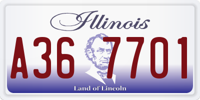 IL license plate A367701