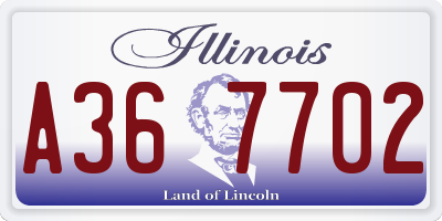 IL license plate A367702