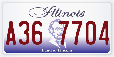 IL license plate A367704