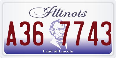 IL license plate A367743