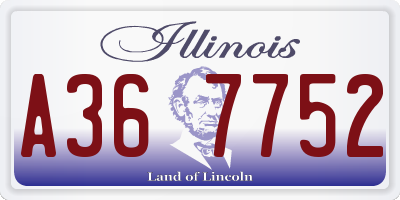 IL license plate A367752