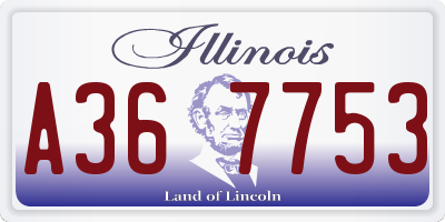 IL license plate A367753