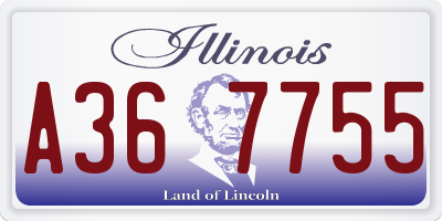 IL license plate A367755