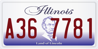 IL license plate A367781