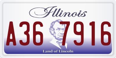 IL license plate A367916
