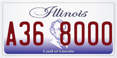 IL license plate A368000