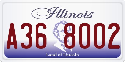 IL license plate A368002