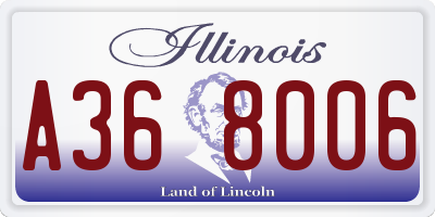 IL license plate A368006