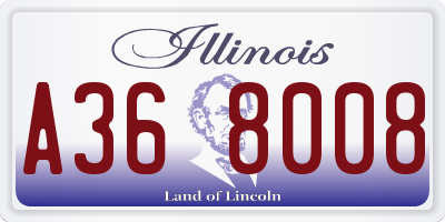 IL license plate A368008