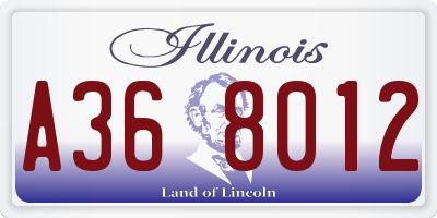 IL license plate A368012