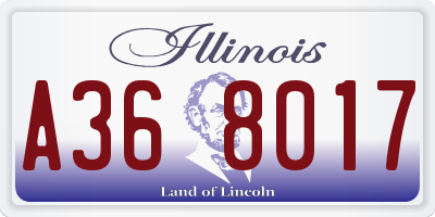 IL license plate A368017