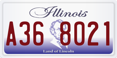 IL license plate A368021