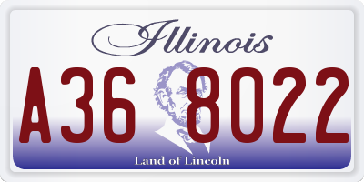 IL license plate A368022