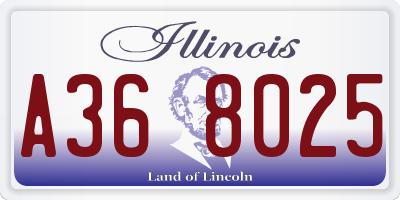 IL license plate A368025