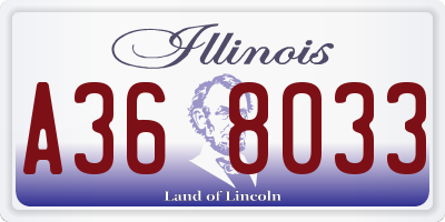 IL license plate A368033