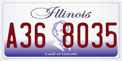 IL license plate A368035