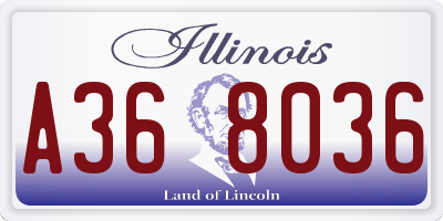 IL license plate A368036