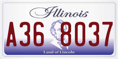 IL license plate A368037
