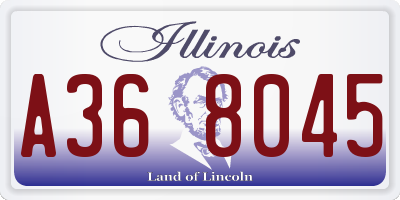 IL license plate A368045