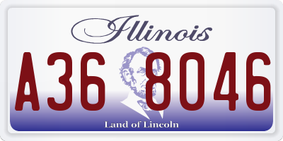 IL license plate A368046