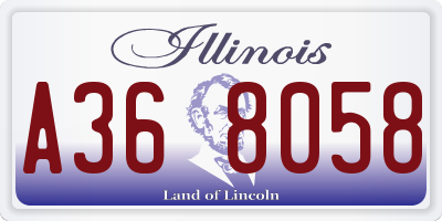 IL license plate A368058