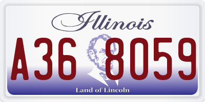 IL license plate A368059