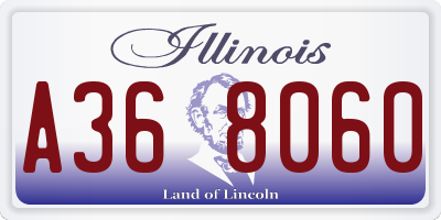 IL license plate A368060