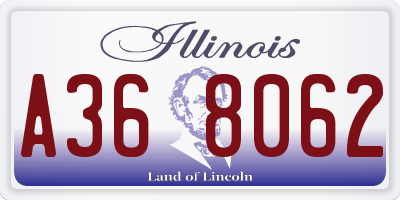 IL license plate A368062