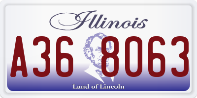 IL license plate A368063
