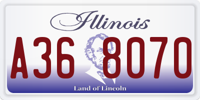 IL license plate A368070