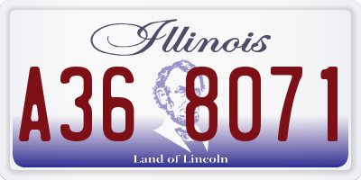 IL license plate A368071