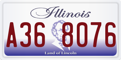 IL license plate A368076