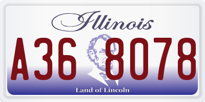 IL license plate A368078