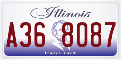 IL license plate A368087