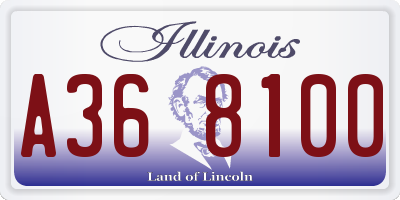 IL license plate A368100