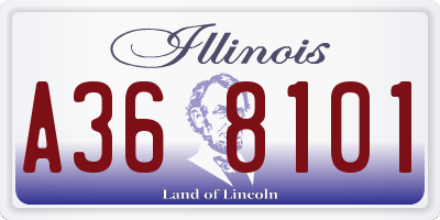 IL license plate A368101