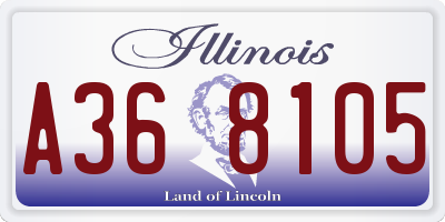 IL license plate A368105