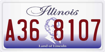 IL license plate A368107