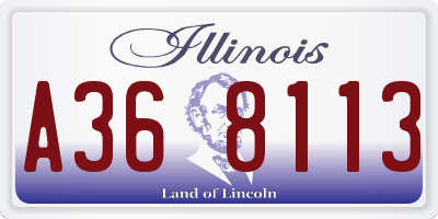 IL license plate A368113