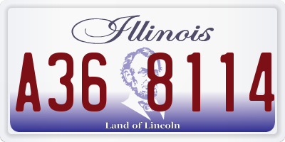 IL license plate A368114