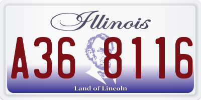 IL license plate A368116