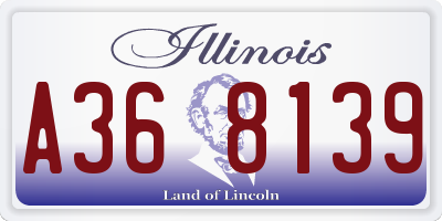 IL license plate A368139