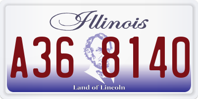 IL license plate A368140