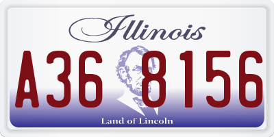 IL license plate A368156