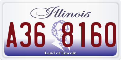 IL license plate A368160